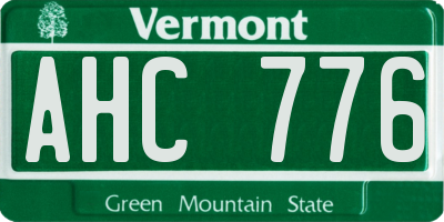 VT license plate AHC776