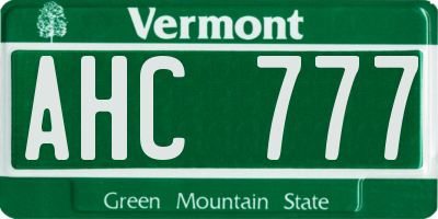 VT license plate AHC777