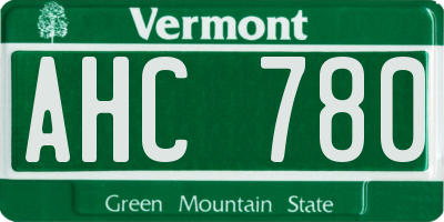 VT license plate AHC780