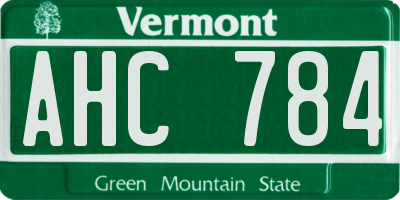 VT license plate AHC784