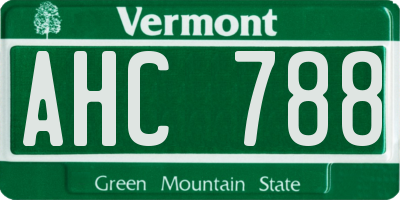 VT license plate AHC788