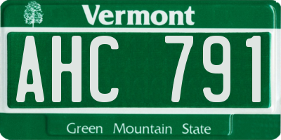 VT license plate AHC791