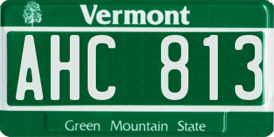 VT license plate AHC813