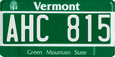 VT license plate AHC815