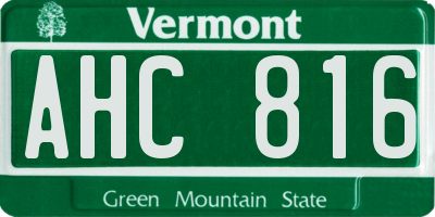 VT license plate AHC816