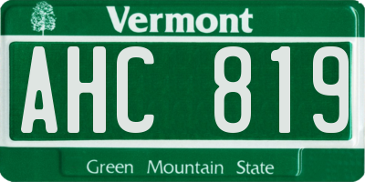 VT license plate AHC819