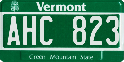 VT license plate AHC823