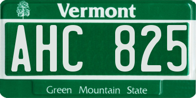 VT license plate AHC825