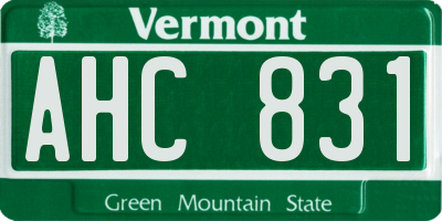 VT license plate AHC831