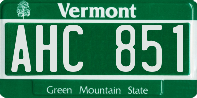 VT license plate AHC851