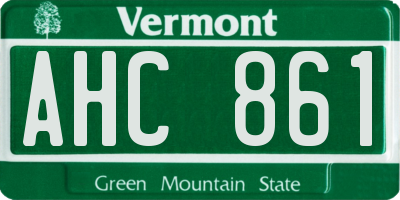 VT license plate AHC861