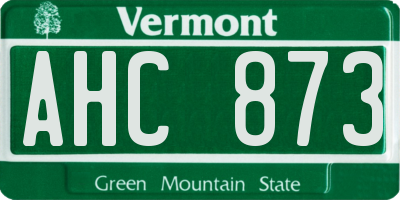 VT license plate AHC873