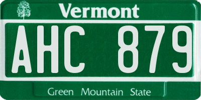 VT license plate AHC879