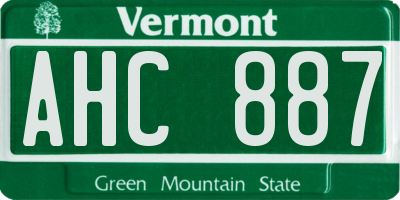 VT license plate AHC887