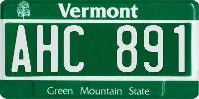 VT license plate AHC891
