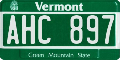 VT license plate AHC897