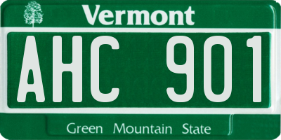 VT license plate AHC901