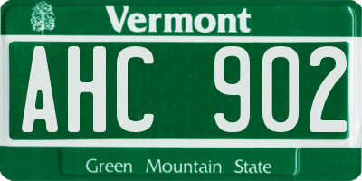 VT license plate AHC902