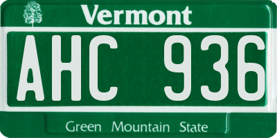 VT license plate AHC936