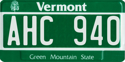 VT license plate AHC940