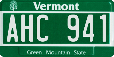VT license plate AHC941