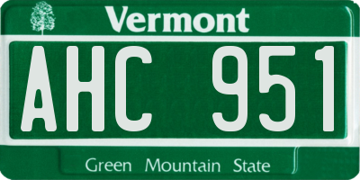 VT license plate AHC951