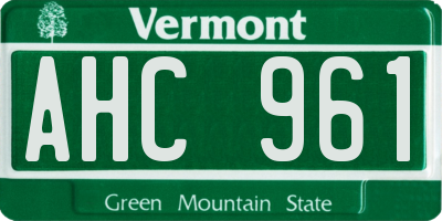 VT license plate AHC961