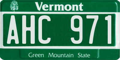 VT license plate AHC971