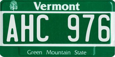 VT license plate AHC976