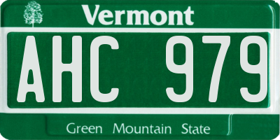 VT license plate AHC979
