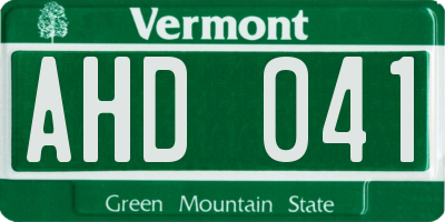 VT license plate AHD041