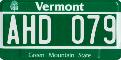 VT license plate AHD079