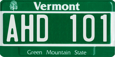 VT license plate AHD101