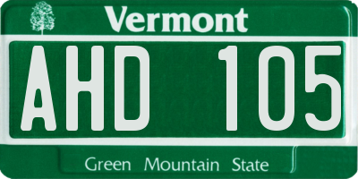 VT license plate AHD105