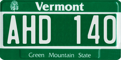VT license plate AHD140
