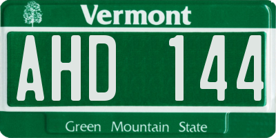 VT license plate AHD144