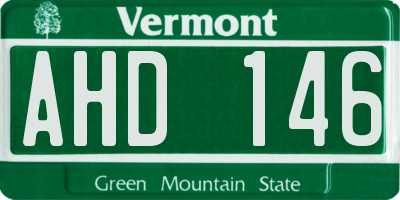 VT license plate AHD146