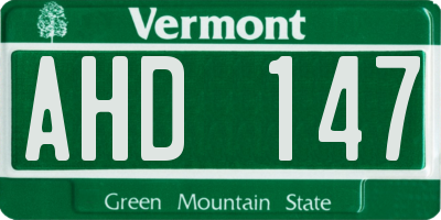 VT license plate AHD147