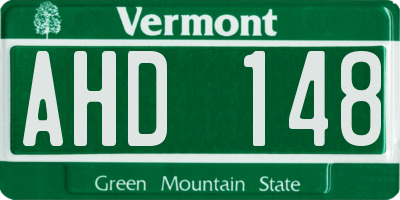 VT license plate AHD148