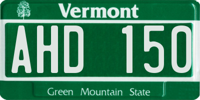 VT license plate AHD150