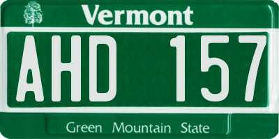 VT license plate AHD157