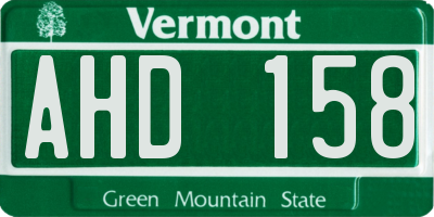 VT license plate AHD158