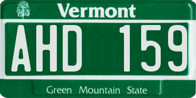 VT license plate AHD159