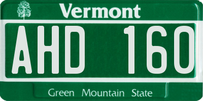 VT license plate AHD160