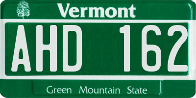VT license plate AHD162