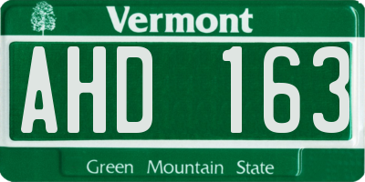 VT license plate AHD163