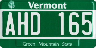 VT license plate AHD165