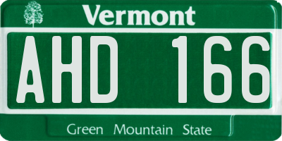 VT license plate AHD166