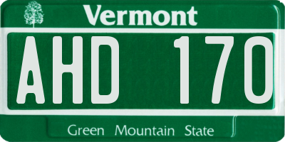 VT license plate AHD170
