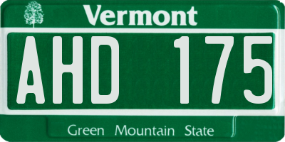 VT license plate AHD175